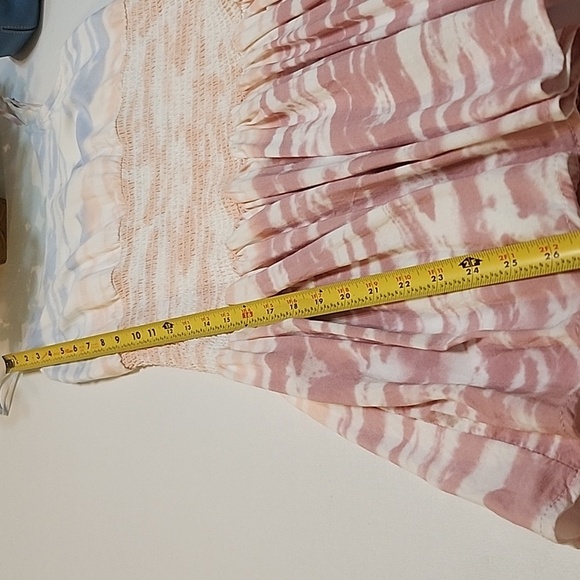 BOHO Indie SLEEZE Spring Summer OCEAN DRIVE Tie DIE TIERED Mini DRESS EUC Sz M - Picture 9 of 10